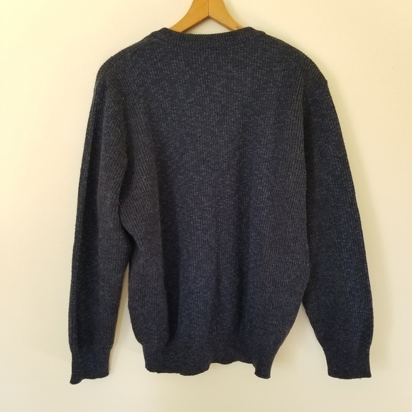 Vintage Ferretti Alpaca Blend Wool V-Neck Pullover Sweater Heathered Navy Size M - Picture 5 of 7